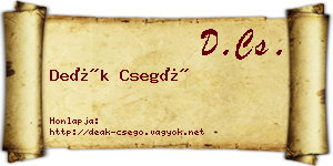Deák Csegő névjegykártya